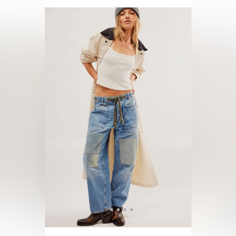Free People We The Free Moxie Pull-On Barrel Jeans
